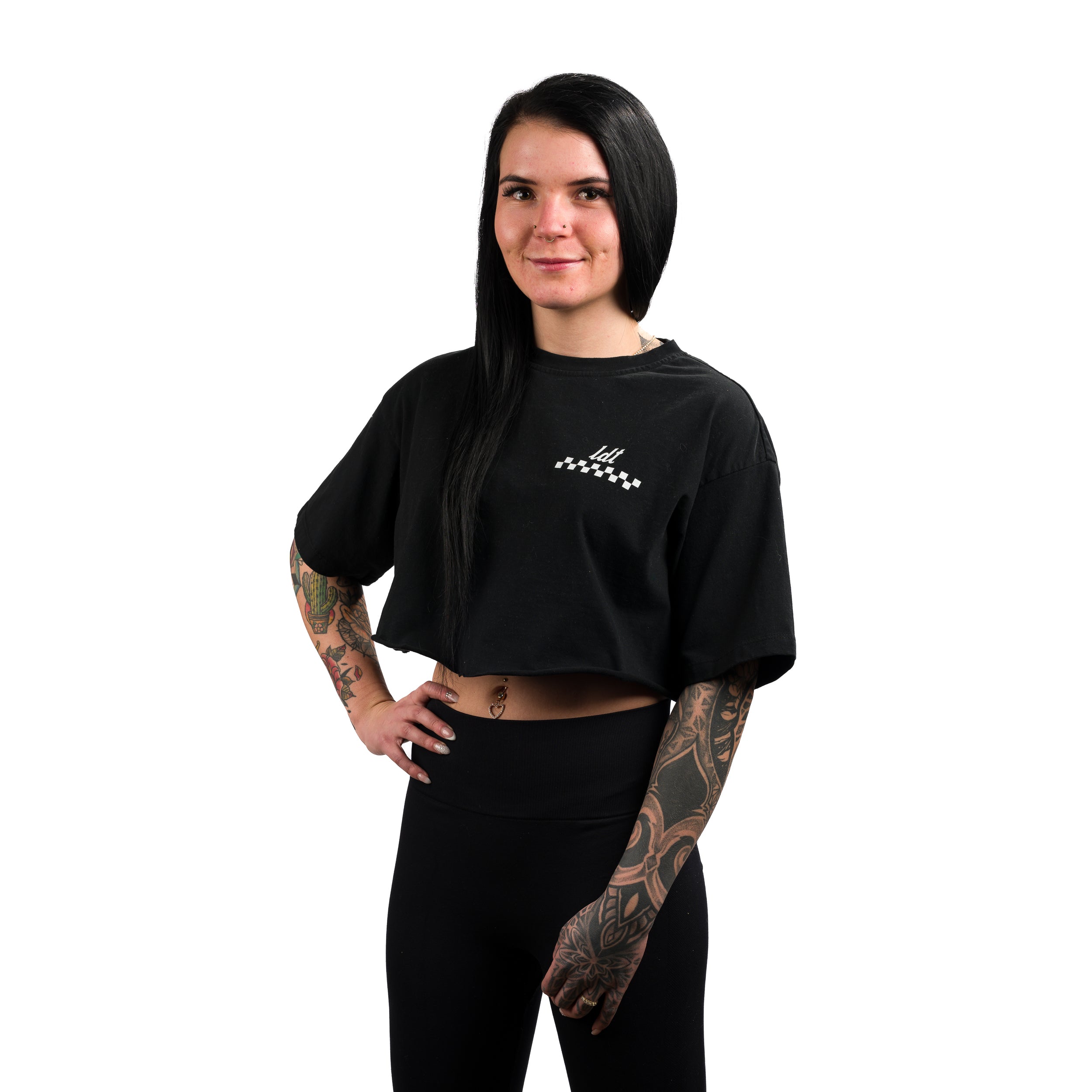 melt the lady cropped game T-shirt 黒 meltthelady cropped game T-shirt